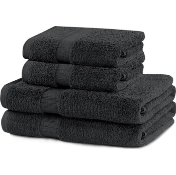 Sada tmavě šedých ručníků DecoKing Niki, velikost 2*70x140+2*50x100