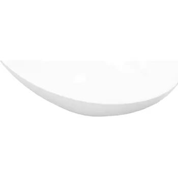 Oválné keramické umyvadlo na desku, bílé, 400x330x135 mm, průměr odpadu