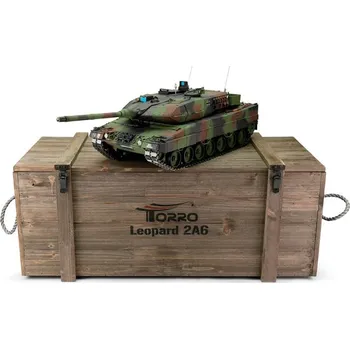 RC model tanku TORRO RC tank 1:16 Leopard 2A6 nato (BB, profi model, kouř z hlavně)