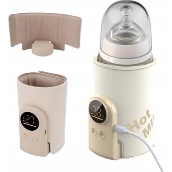 Ohřívač a sterilizátor Elektrický ohřívač lahví béžový 10 W s vestavěnou baterií 6000 mAh