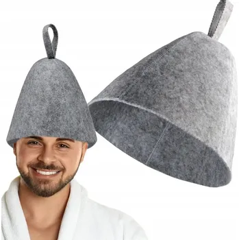 Čepice do sauny sauna-czapka plstěná šedá S/M/L/XL/XXL