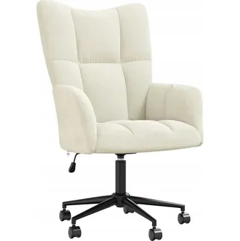 Kancelářská otočná židle krémová s nastavitelnou výškou a kolečky 61,5 x 69 x (94,5-10