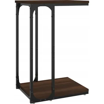 Konferenční stolek Odkládací stolek C, hnědý dub, 40 x 30 x 60 cm, ocelový rám