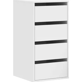 Komoda Komoda z dřevotřísky se 4 zásuvkami, bílá, 40 x 41 x 76 cm