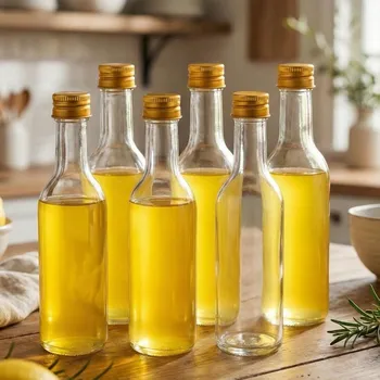 Nádoba na olej a ocet Skleněné lahve Tadar Anis 100 ml zlaté uzávěry 6 ks