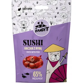 Pamlsek pro psa Pamlsky Mr. Bandit sushi kachna s rybou 80 g