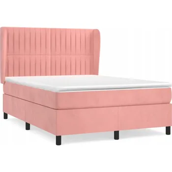 Postel Kontinentální postel růžová s nastavitelným čelem 193x147x118/128 cm