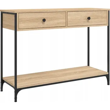 Konferenční stolek Konzolový stolek dub sonoma 100 x 34,5 x 75 cm s kovovým rámem
