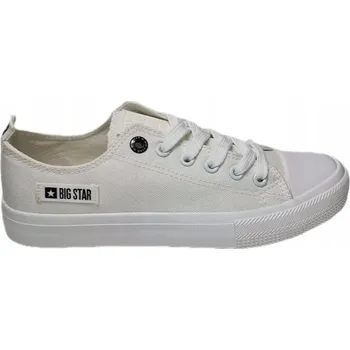 Dámské tenisky Dámské celobílé tenisky Big Star KK274008 klasické šněrovací 38