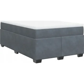 Postel Kontinentální postel 200x120 cm tmavě šedá s pružinovou matrací