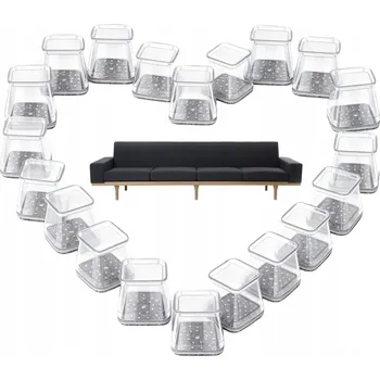 Podložka pod nábytek SILIKONOVÉ OCHRANNÉ NÁVLEKY S FILCEM NA NOHY ŽIDLÍ 27-39 mm 24 ks