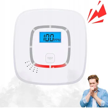 Zabezpečovací technika DETEKTOR OXIDU UHELNATÉHO OXIDU UHELNATÉHO (CO), PLYNU A KOUŘE, BEZDRÁTOVÝ LCD