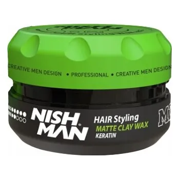 Stylingový přípravek NISHMAN VOSK POMÁDA NA VLASY MATNÁ HLÍNA S KERATINEM M2 150 ML