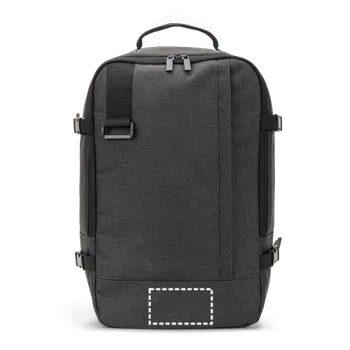 Sportovní batoh CIES. Batoh vyvinutý tak, aby splňoval rozměry požadované leteckými společnostmi, z recyklovaného polyesteru vysoké hustoty 600D 2000 Lower front, 90 x 50 Digitální Transfer, 13 barvy