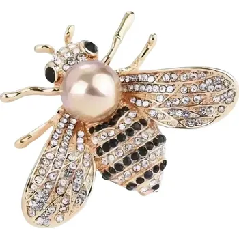 Brož Gaira Brož Včela s perlou 30045, Barva zlatá