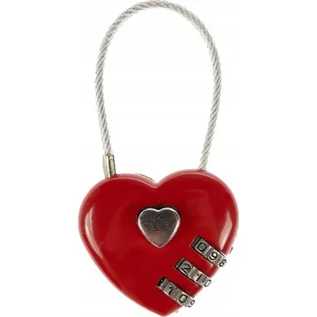 Visací zámek ZÁMEK LÁSKY ČERVENÉ SRDCE OZDOBENÉ valentýnské