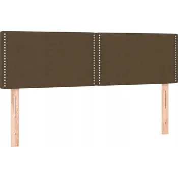 Čelo postele tmavě hnědé 144 x 5 x 78/88 cm, čalouněné s nýty