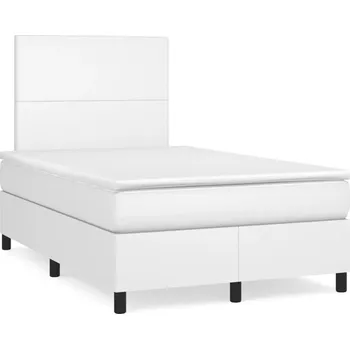 Postel Kontinentální postel s matrací 203 x 120 x 118/128 cm, bílá