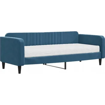 Pohovka Modrá rozkládací pohovka 2v1 s matrací 223 x 100 x 75 cm