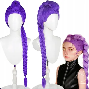 Karnevalový kostým PARUKA kostým převlek Kpop Demon hunters Cop Kudrnatý culík Rumi cosplay 107cm