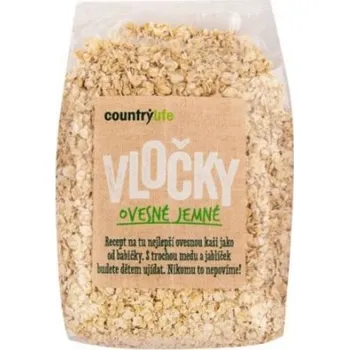 Potravina Country Life Vločky ovesné jemné 500 g VÝPRODEJ (POŠK. OBAL) + Sleva 3 % pro registrované