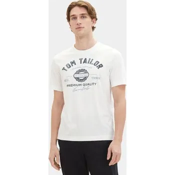 Pánské tričko Tom Tailor T-Shirt 1037735 Bílá Regular Fit S
