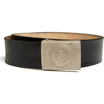 Opasek Armáda NVA/DDR Opasek NVA kožený vojín s přezkou ČERNÝ použitý velikost: 90