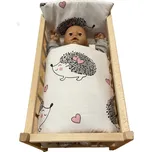 SDS Peřinky do postýlky pro panenky Ježeček Bavlna, výplň: Polyester, 1x 38x44 cm / 28x20 cm