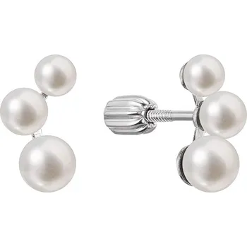 Náušnice Stříbrné náušnice pecky s pravými říčními perlami 21101.1B Evolution Group