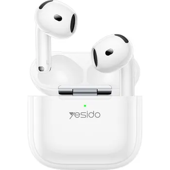 Sluchátka Yesido – bezdrátová sluchátka (TWS31) – s 13mm reproduktorem, bluetooth 5.4, design polovičních špuntů, 300mAh, Type-C – bílá