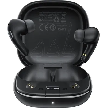 Sluchátka Acefast - bezdrátová sluchátka (W4) - do uší TWS, BT v5.4, potlačení hluku ENC, s vestavěným stojánkem na telefon, IPX4, 350mAh - černá