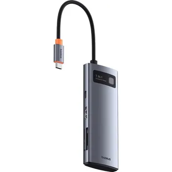 Datové redukce Dokovací stanice Baseus Metal Gleam Series 7v1 USB-C HUB Space Grey