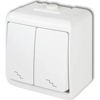 vypínač Schodišťový vypínač Karlik Junior dvojitý klasický bílý IP54