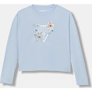 Dětské tričko s dlouhým rukávem Guess J6RI33.K6YW4.PPY2 modrá 50X, vel. 122-125