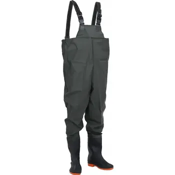 Pracovní obuv Rybářské broďáky s botami, nastavitelné, tmavě zelené, PVC, velikost 42