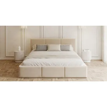 Postel Čalouněná postel FRESIA 160x200 s kovovým zdvižným roštem KRÉMOVÁ TRINITY