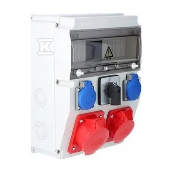 Rozvaděč F-ELEKTRO F3.0458 Staveništní rozvaděč CAJA 12M 16/5, 32/5, 2x230V, 0/1(