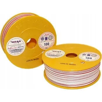 elektrický kabel Kabel LGY/H05V-K 0,75 mm2 100 m Bílo-Červený