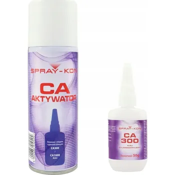 Průmyslové lepidlo Kyanoakrylátové lepidlo + aktivátor Spray-kon CA300 univerzální vteřinové