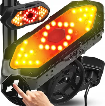 Cyklosvítilna ZADNÍ SVĚTLO NA KOLO S BLIKAČKAMI USB OVLÁDANÉ DÁLKOVÝM OVLADAČEM 900mAh IPX4 VODĚODOLNÉ