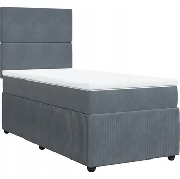 Postel Kontinentální postel 200x80 cm tmavě šedá s nastavitelným čelem