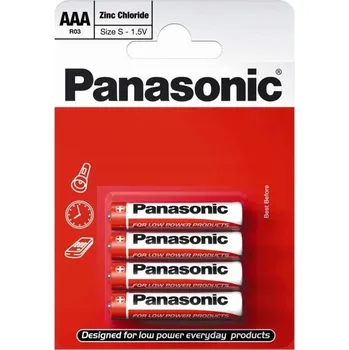 Článková baterie PANASONIC Zinkouhlíkové baterie Red Zinc R03RZ/4BP EU AAA 1, 5V (Blistr 4ks)