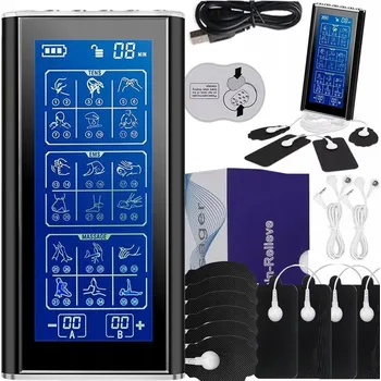 Masážní přístroj Elektrostimulátor svalů a nervů TENS EMS MASÁŽ 36 programů + 4 ELEKTRODY