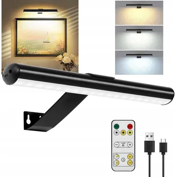 Nástěnné svítidlo LED NÁSTĚNNÁ LAMPA NA SKŘÍŇKU ZRCADLO KOUPELNA 30 cm ČERNÁ s dálkový ovladač