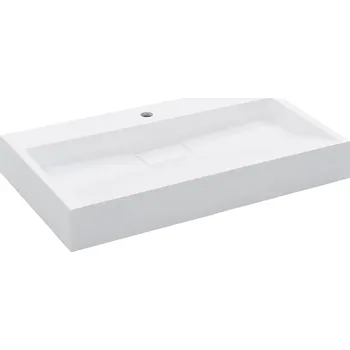 Umyvadlo Umyvadlo do koupelny z minerálního kompozitu, bílé, 80 x 46 x 11 cm