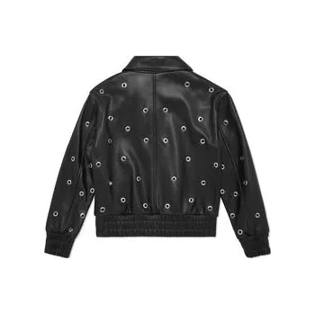 Moto bunda PHILIPP PLEIN Kožená bunda 28243 Černá Comfort Fit 10