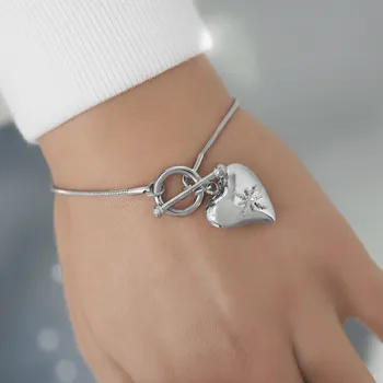 Náramek Náramek „Srdce s hvězdou“ z chirurgické oceli č. 1818