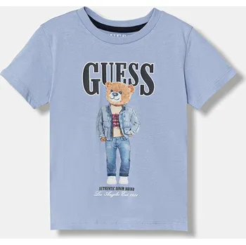 Dětské bavlněné tričko Guess N6RI05.K8HM4.PPY2 modrá 55X, vel. 68-76