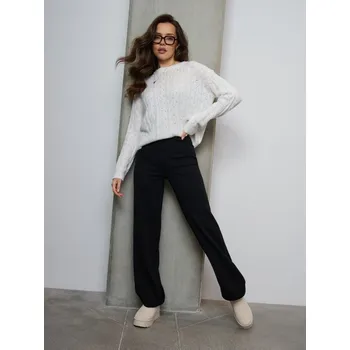 Dámská móda Sinsay - Kalhoty wide leg z úpletu scuba - černá - 705GZ-99X - 705GZ-99X-XXL