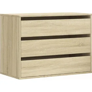 Komoda Klasická komoda se 3 zásuvkami, Dub Sonoma, 80 x 41 x 58 cm